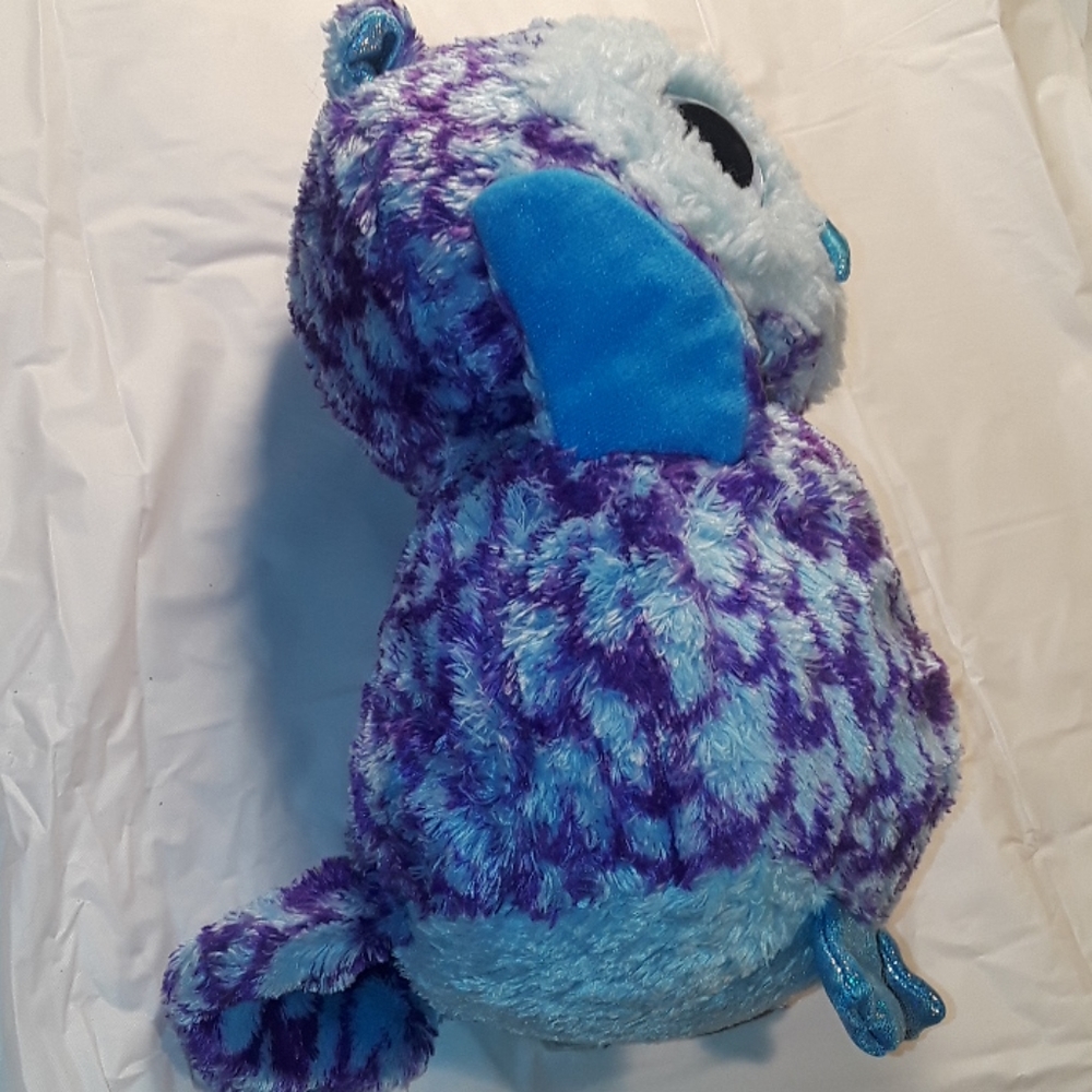 •Ty Beanie Boo Oscar the purple wise owl with shimmery Big eyes and toes 10.5in - Picture 7 of 11